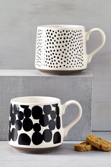 Monochrome Arlo Set of 2 Mugs