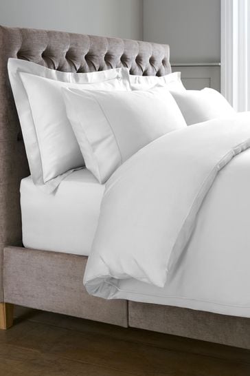 White 300 Thread Count 100% Cotton Sateen Collection Luxe Duvet Cover and PIllowcase Set