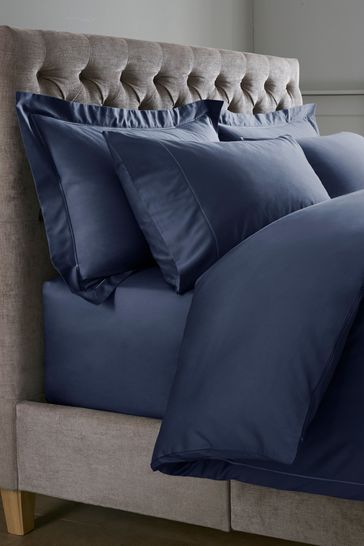 Navy 300 Thread Count 100% Cotton Sateen Collection Luxe Duvet Cover and PIllowcase Set