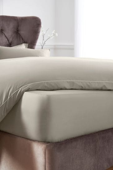 Mink Brown Extra Deep Fitted 300 Thread Count Collection Luxe 100% Cotton Sheet