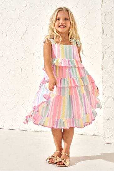 Angel & Rocket Pink Pinki Nola Multi Bright Stripe Dress