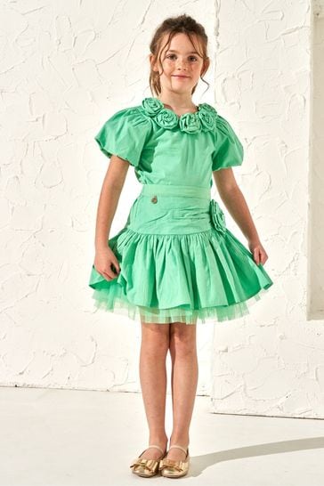 Angel & Rocket Green Roxie Rose Corsage Skirt