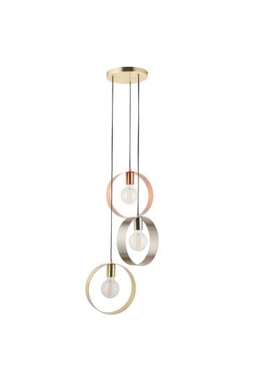 Gallery Home Brass Circle 3 Ceiling Light Pendant