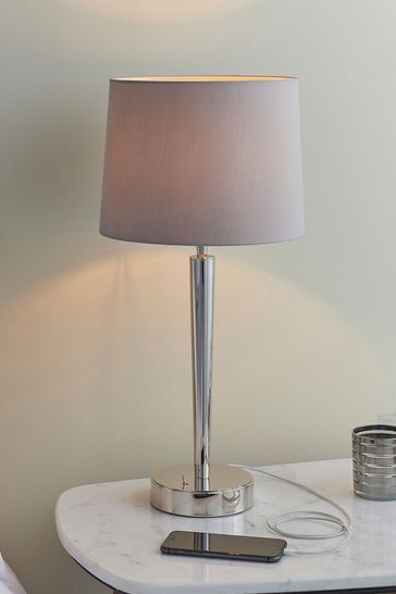 Gallery Home Silver Cyon Table Lamp