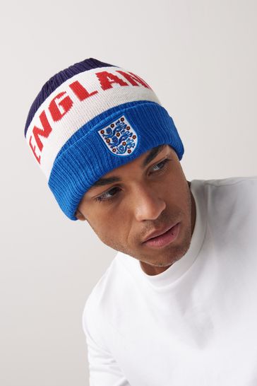 Blue/White England FA Beanie Hat