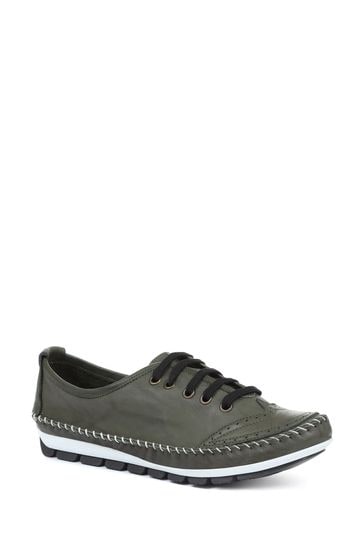Pavers Ladies Leather Lace Up Trainers