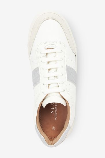 White and silver best sale trainers