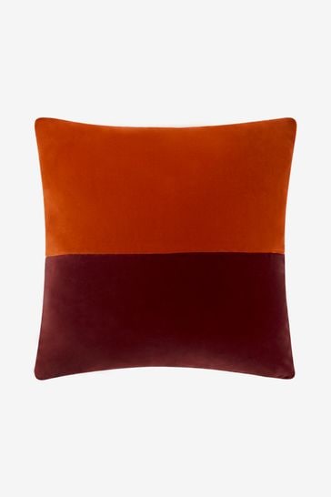 Jasper Conran London Orange Velvet Feather Filled Cushion