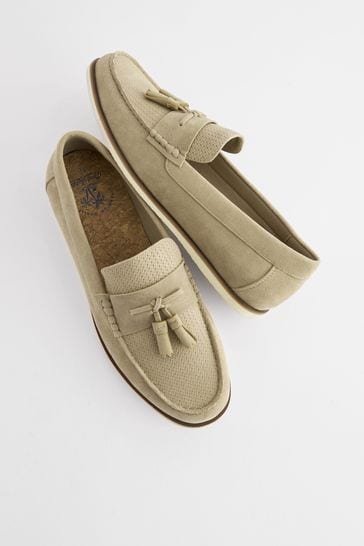 Grey outlet tassel loafers