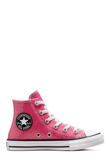 Converse Pink Glitter Hightop Youth Trainers