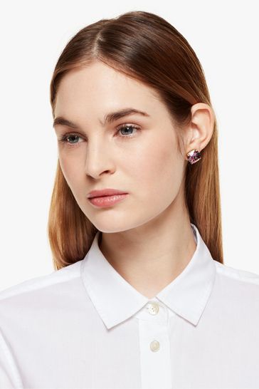 Kate Spade New York Gold Tone Crystal Square Stud Earrings