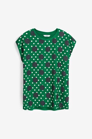 Green Spot Woven Mix T-Shirt