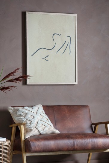 Gallery Direct Natural Line Drawing of Silhouette Framed Wall Art