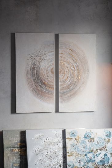 Gallery Direct Natural Sparkle Spiral Textured Art Canvas