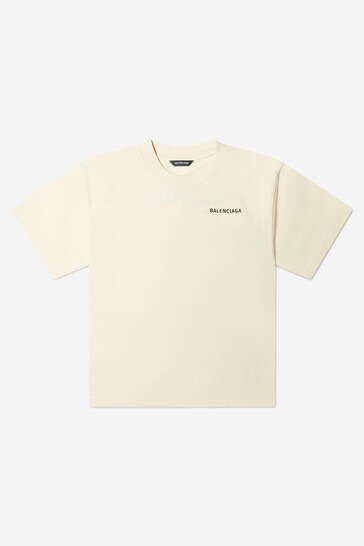 Unisex Cotton Short Sleeve T-Shirt in Cream