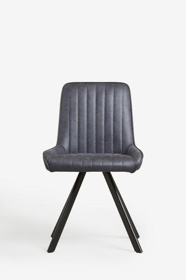 Grey leather look dining chairs sale