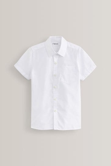 White Slim Fit 5 Pack Short Sleeve School Shirts 3 17yrs