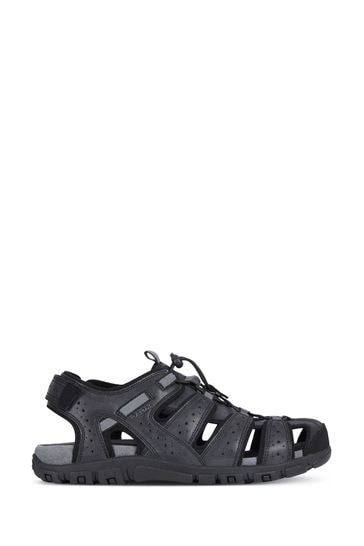 Buy Geox Mens Omo Strada Black Sandals from Next Luxembourg