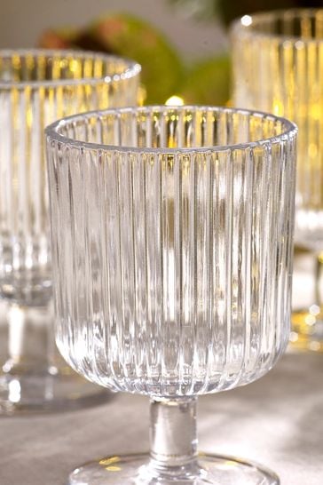 Buy Clear Bronx Set of 4 Wine Glasses from Next Luxembourg