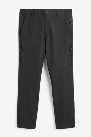 Buy Black Slim Fit Shower Resistant Duratrek Walking Trousers from