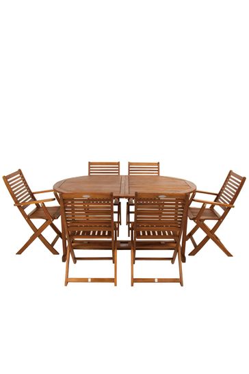 Charles bentley fsc acacia wooden octagonal dining table discount