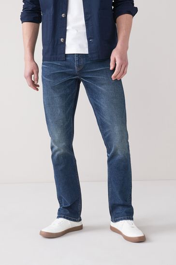 Dark Blue Bootcut Fit Authentic Stretch Jeans