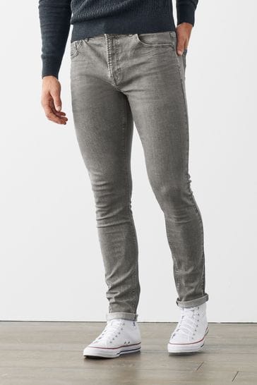 Grey Skinny Fit Essential Stretch Jeans