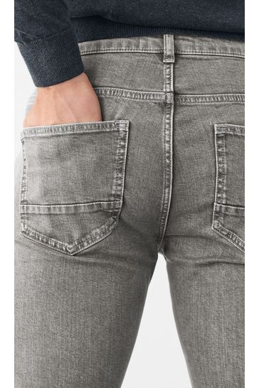 Mid Grey Skinny Fit Essential Stretch Jeans