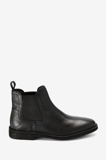 Black Leather Chelsea Boots