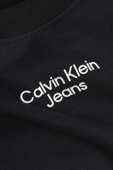 Buy Calvin Klein Jeans Black Stacked Logo T-Shirt from Next USA
