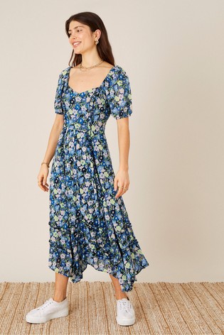Monsoon Blue Sustainable Viscose Marleigh Printed Dress