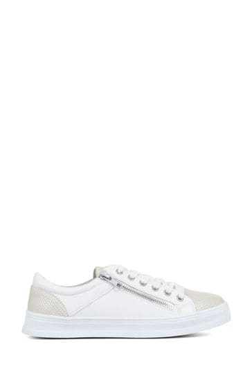Pavers White Lace-Up Trainers