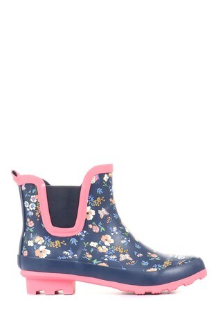 Pavers Ladies Flower Print Ankle Wellies