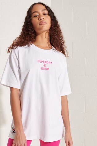 Superdry White Corporate Logo Brights T-Shirt