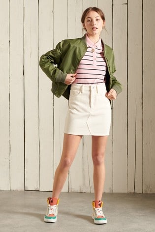 Superdry Cream Cord Mini Skirt