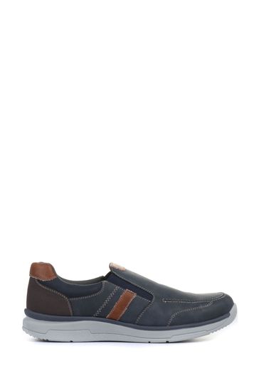 Pavers Blue Mens Wide Fit Slip-On Trainers