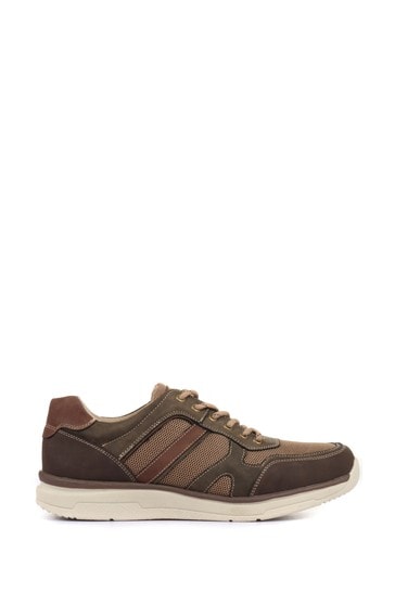 Pavers Brown Mens Wide Fit Trainers