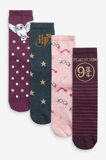 Purple Harry Potter Ankle Socks 4 Pack