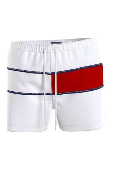 Tommy Hilfiger White Core Flag Swim Shorts