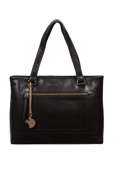 Black real leather handbags on sale
