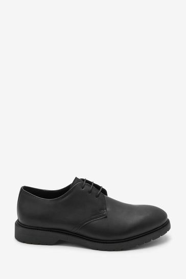 Black Cleated Lace-Up Derby Shoes