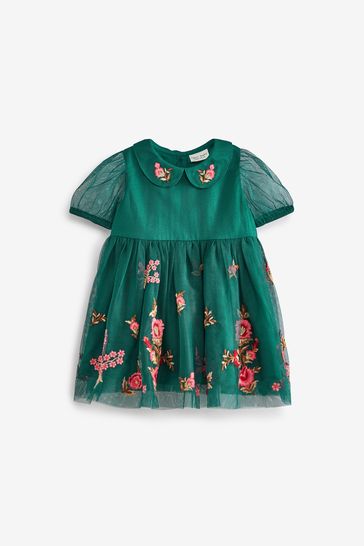Baby Occasion Mesh Embroidered Dress (0mths-2yrs)
