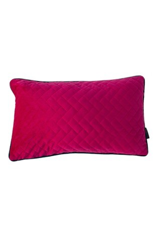 Riva Paoletti Hot Pink/Teal Blue Tetris Quilted Polyester Filled Cushion