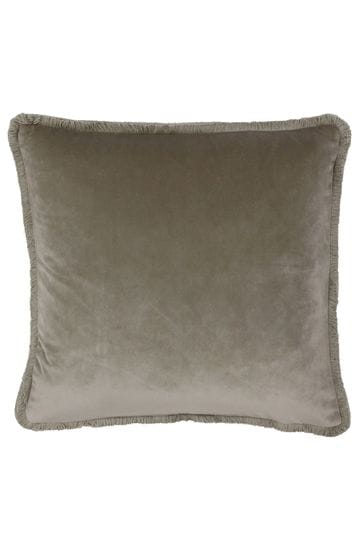 Riva Paoletti Taupe Brown Freya Velvet Polyester Filled Cushion
