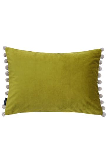 Riva Paoletti Bamboo Yellow/Natural Fiesta Velvet Polyester Filled Cushion