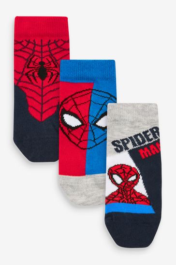 Spider-Man Red/Blue Cotton Rich Socks 3 Packs