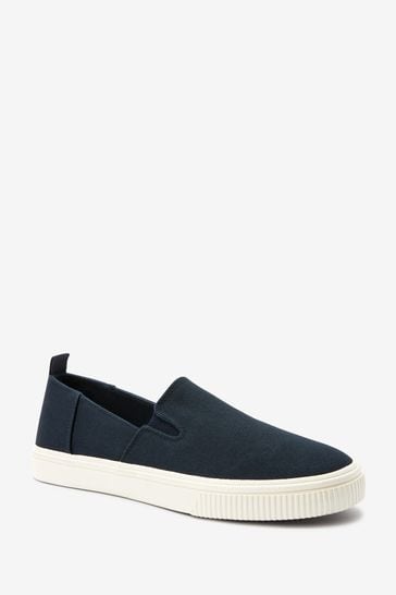 Buy Navy Blue Slip On Canvas Shoes from the Next UK online shop