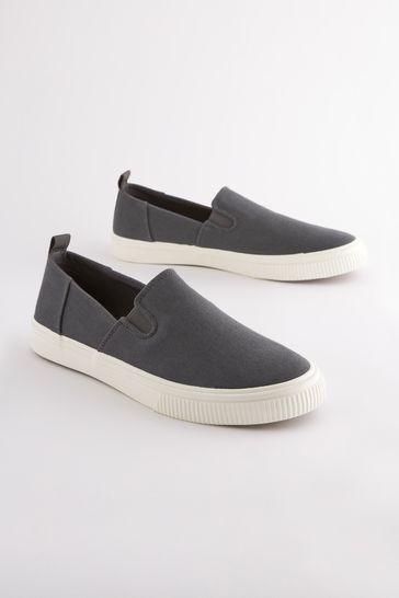 Grey Slip-On Canvas Shoes