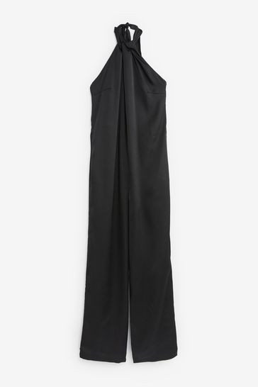 Buy Black Emma Willis Satin Halter Neck Jumpsuit from Next Ireland