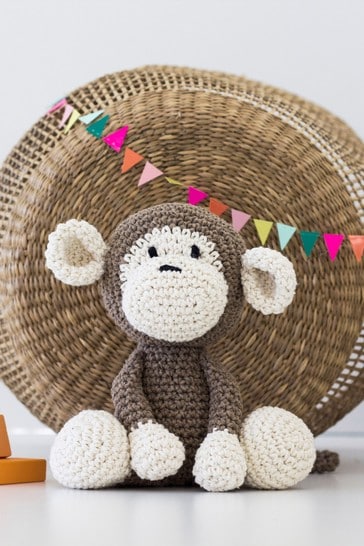 Hooked Brown Make Your Own Monkey Crochet Kit